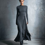 Naiara ❘ Vestido largo con lado nude