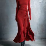 Naiara | Vestido largo con lado nude