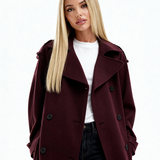 Nora | Elegante gabardina burdeos