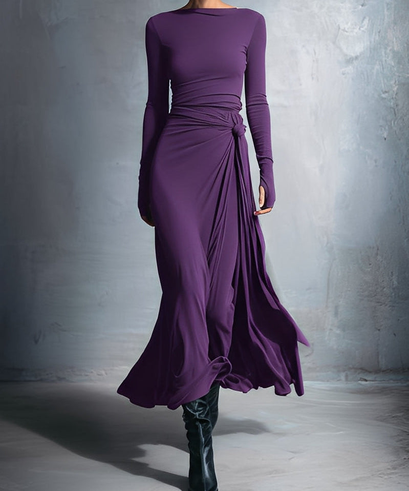 Naiara ❘ Vestido largo con lado nude