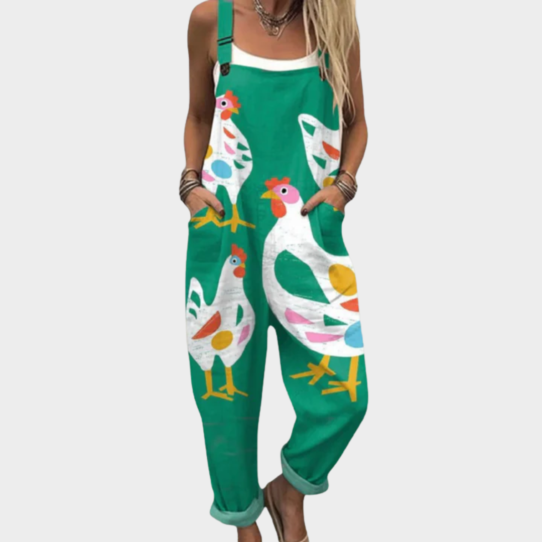 Maria | Mono Estampado de Tirantes con Patos Cómodo