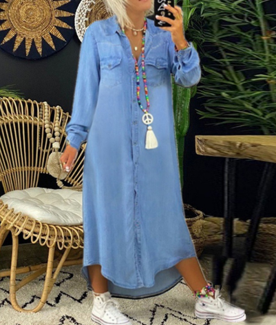 Maxi Vestido Denim "Boho-Chic"