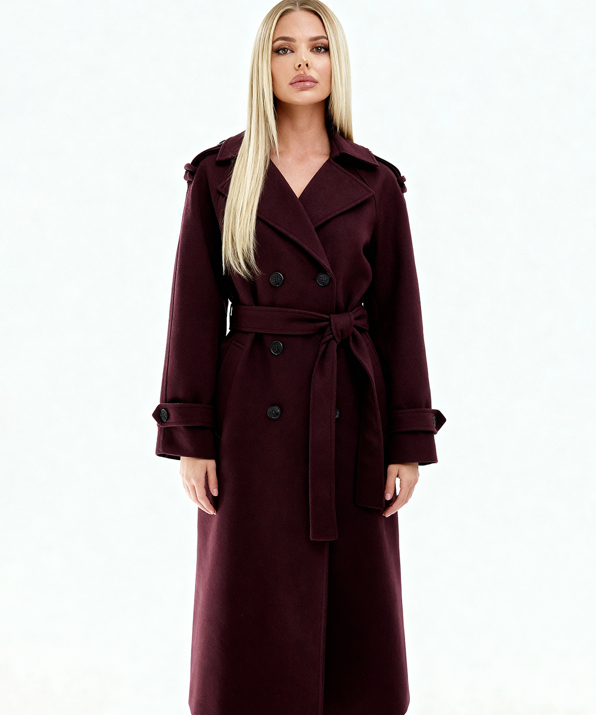 Nora | Elegante gabardina burdeos