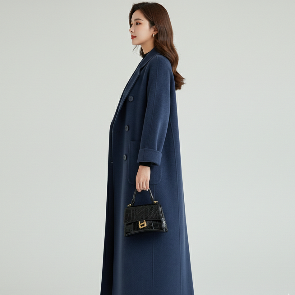 Abrigo "Midnight Azure" – Oversize Elegante