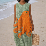 Teresa | Vestido midi de estilo oceánico