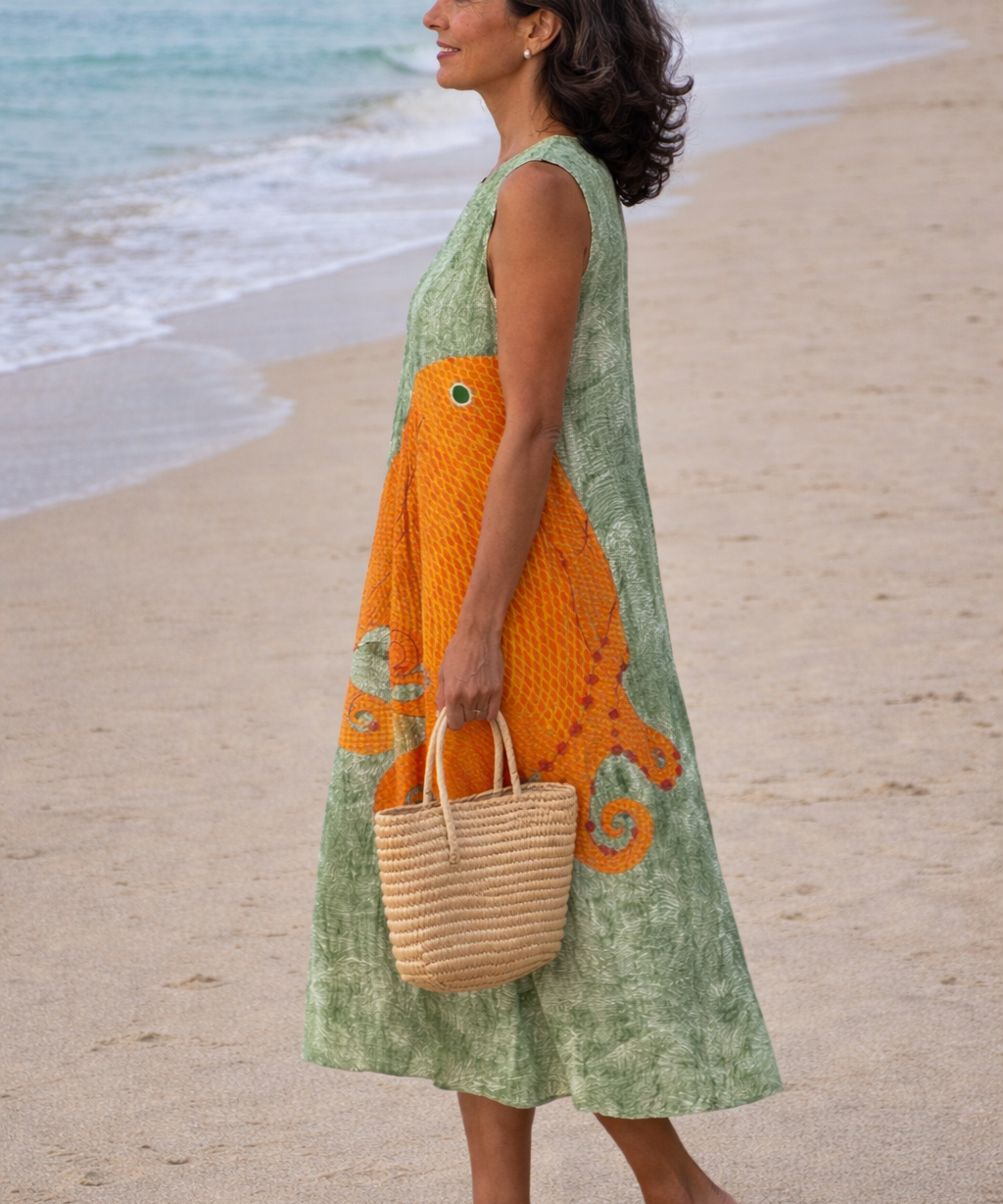 Teresa | Vestido midi de estilo oceánico