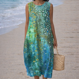 Zara | Vestido midi con estampado de arrecife