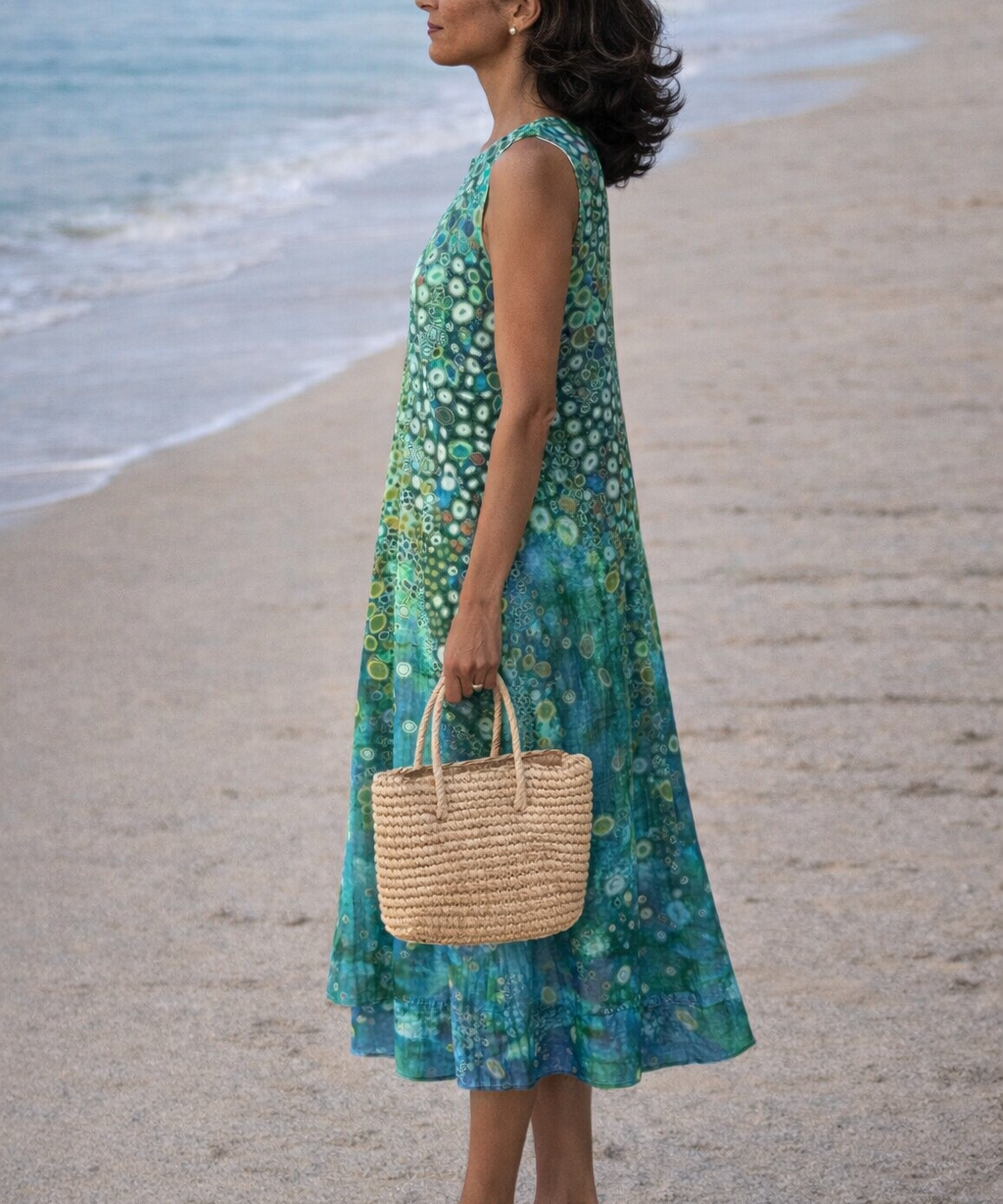 Zara | Vestido midi con estampado de arrecife