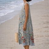 Cara | Vestido midi con flores silvestres