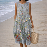 Cara | Vestido midi con flores silvestres