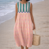 Lilia | Vestido midi de rayas pastel