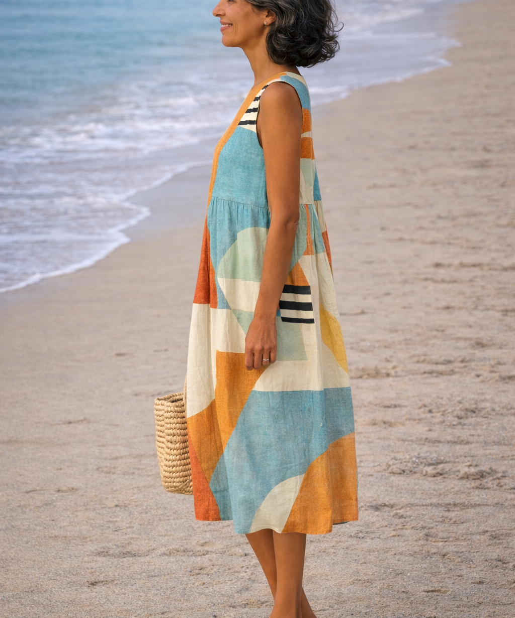 Iris | Vestido Midi Geométrico
