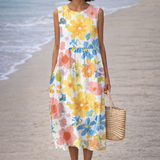 Ella | Vestido midi con flores pastel