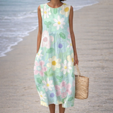 Irene | Vestido midi con flores pastel
