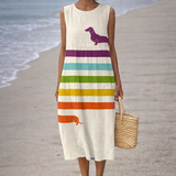 Andrea | Vestido midi con estampado de dachshund
