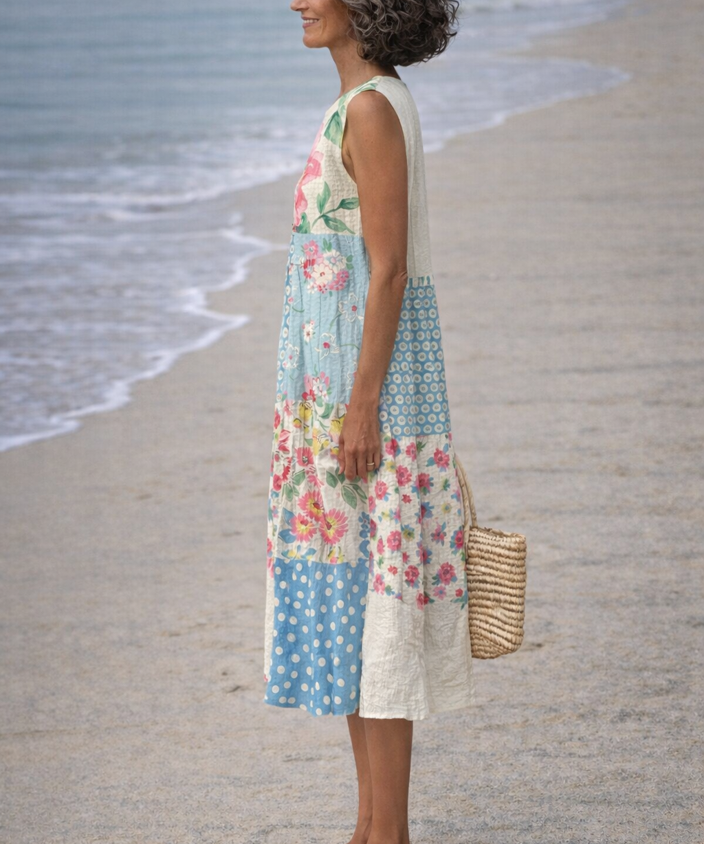 Valeria| Vestido Midi de Patchwork