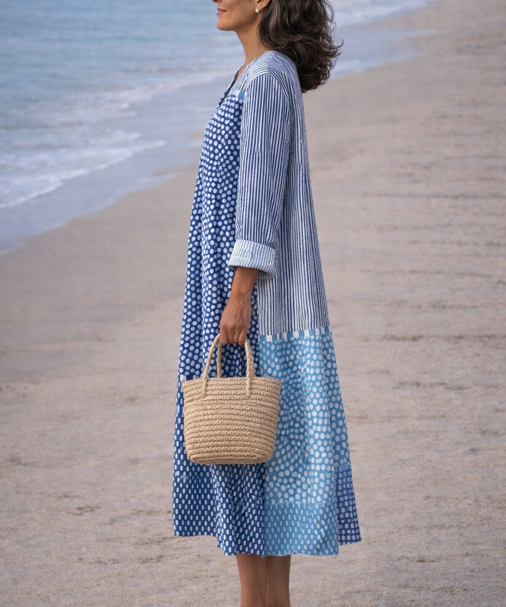 Brisa Vestido Fluido Azul