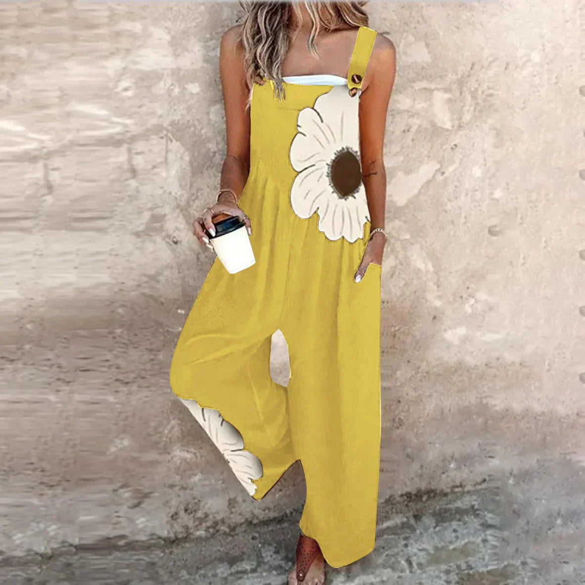 Lucía | Mono Estampado de Tirantes con Flores Cómodo