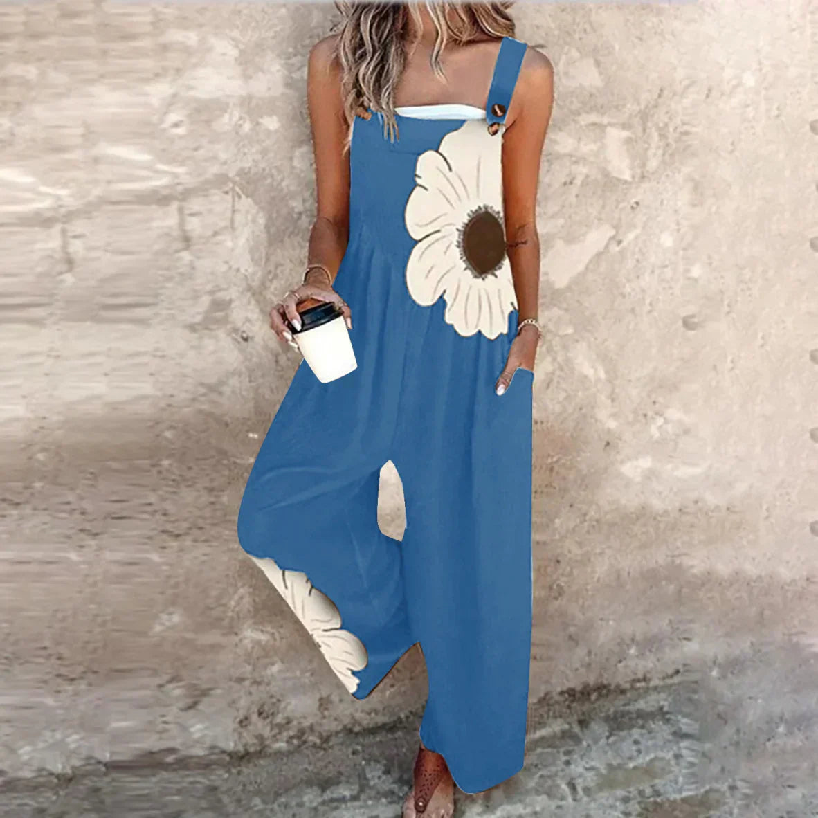 Lucía | Mono Estampado de Tirantes con Flores Cómodo
