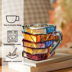Taza 3D hecha a mano para amantes de los libros
