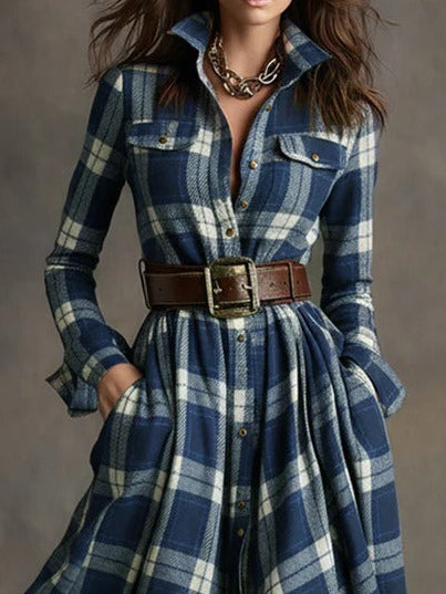 Fiona ❘ Vestido cuadrado ancho con cinturón