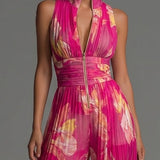 Leila| Mono Plisado Floral Fucsia™
