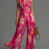 Leila| Mono Plisado Floral Fucsia™