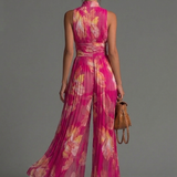 Leila| Mono Plisado Floral Fucsia™