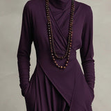 Malva | Vestido largo con cuello alto