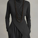 Malva | Vestido largo con cuello alto