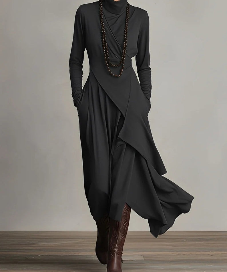 Malva | Vestido largo con cuello alto