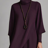 Melina | Vestido largo morado con cintura alta y pliegues asimétricos