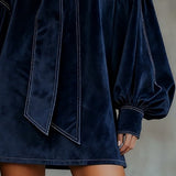 Trinidad ❘ Vestido mini Lazada terciopelo