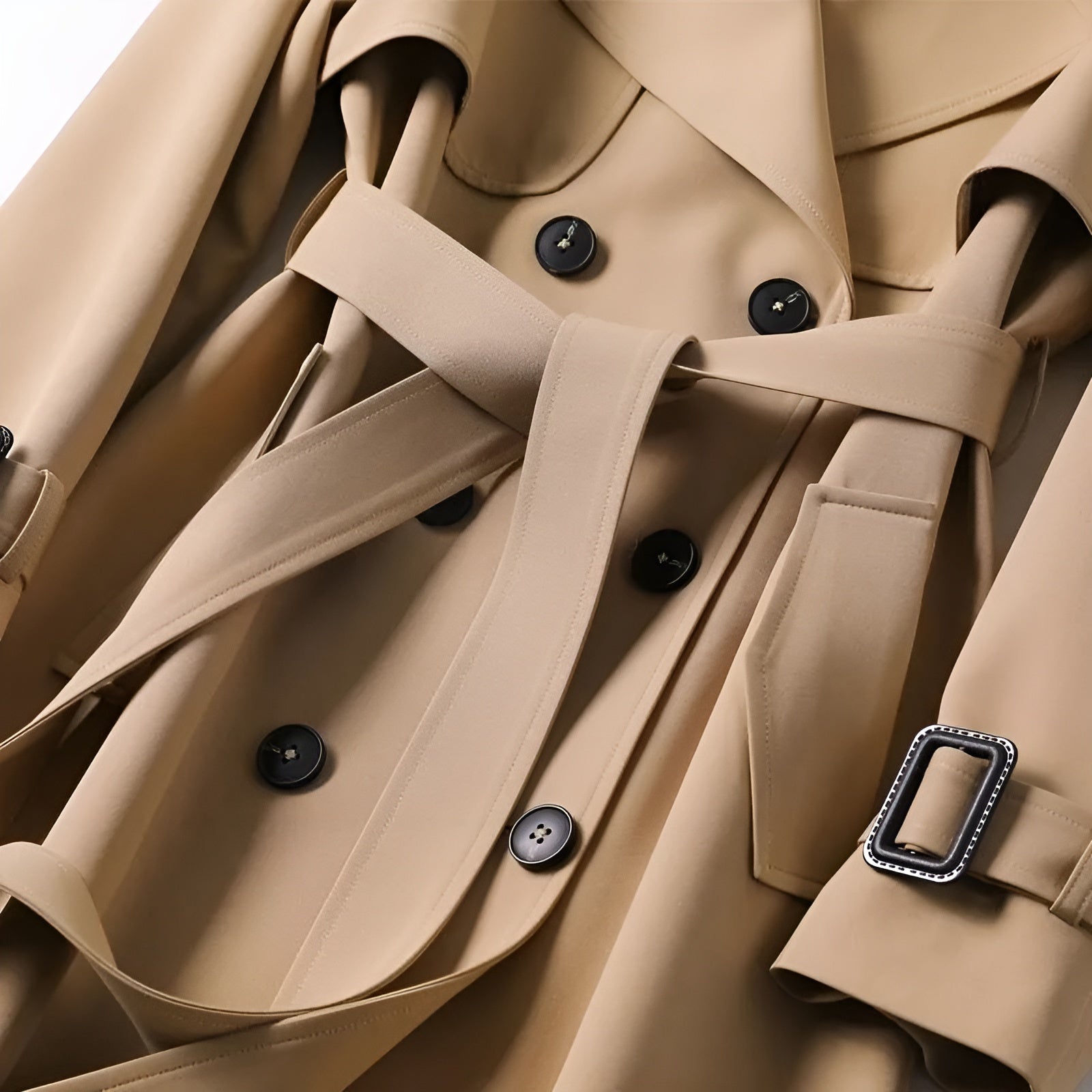 Trench Coat –  Forro de Cuadros y Cinturón Ajustable