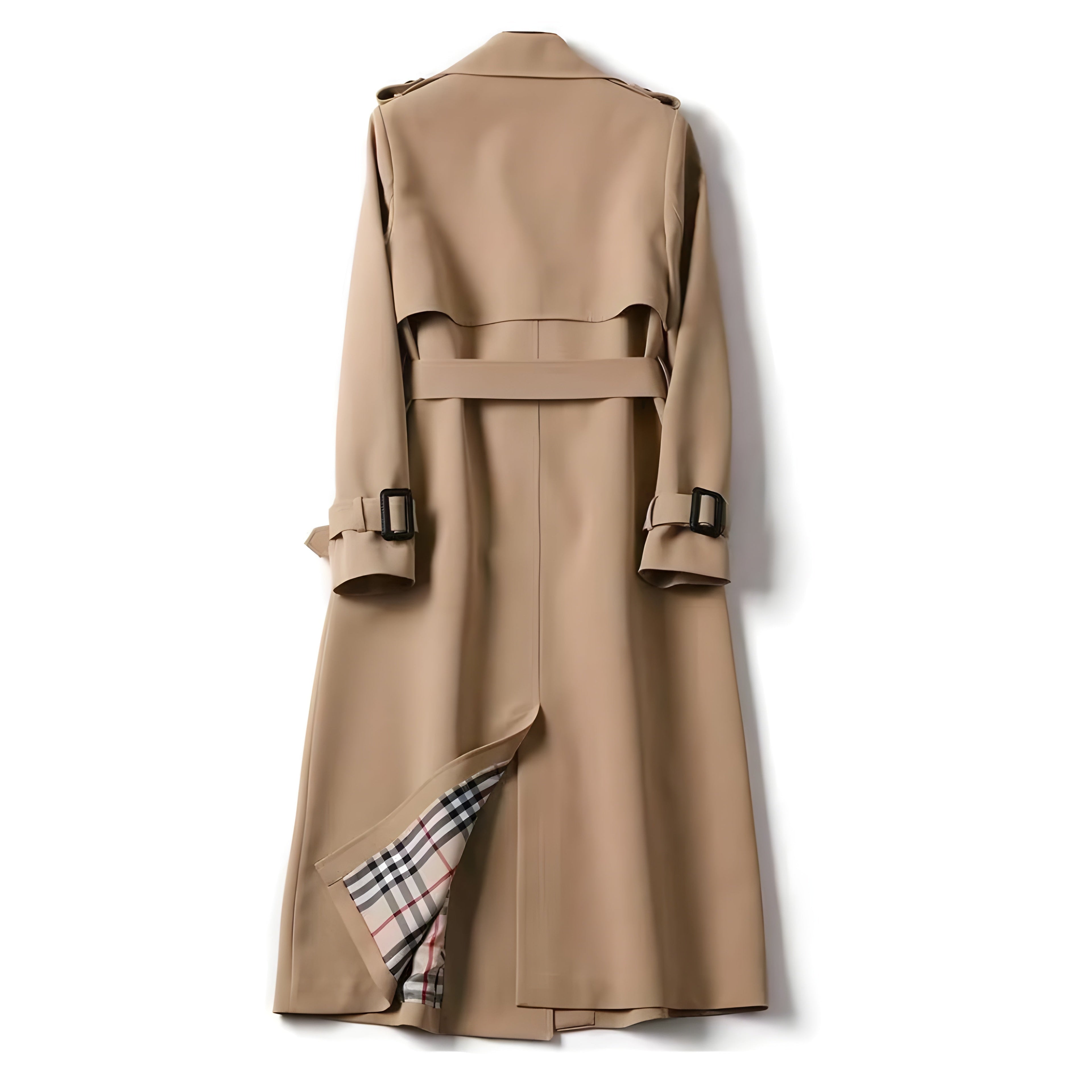 Trench Coat –  Forro de Cuadros y Cinturón Ajustable