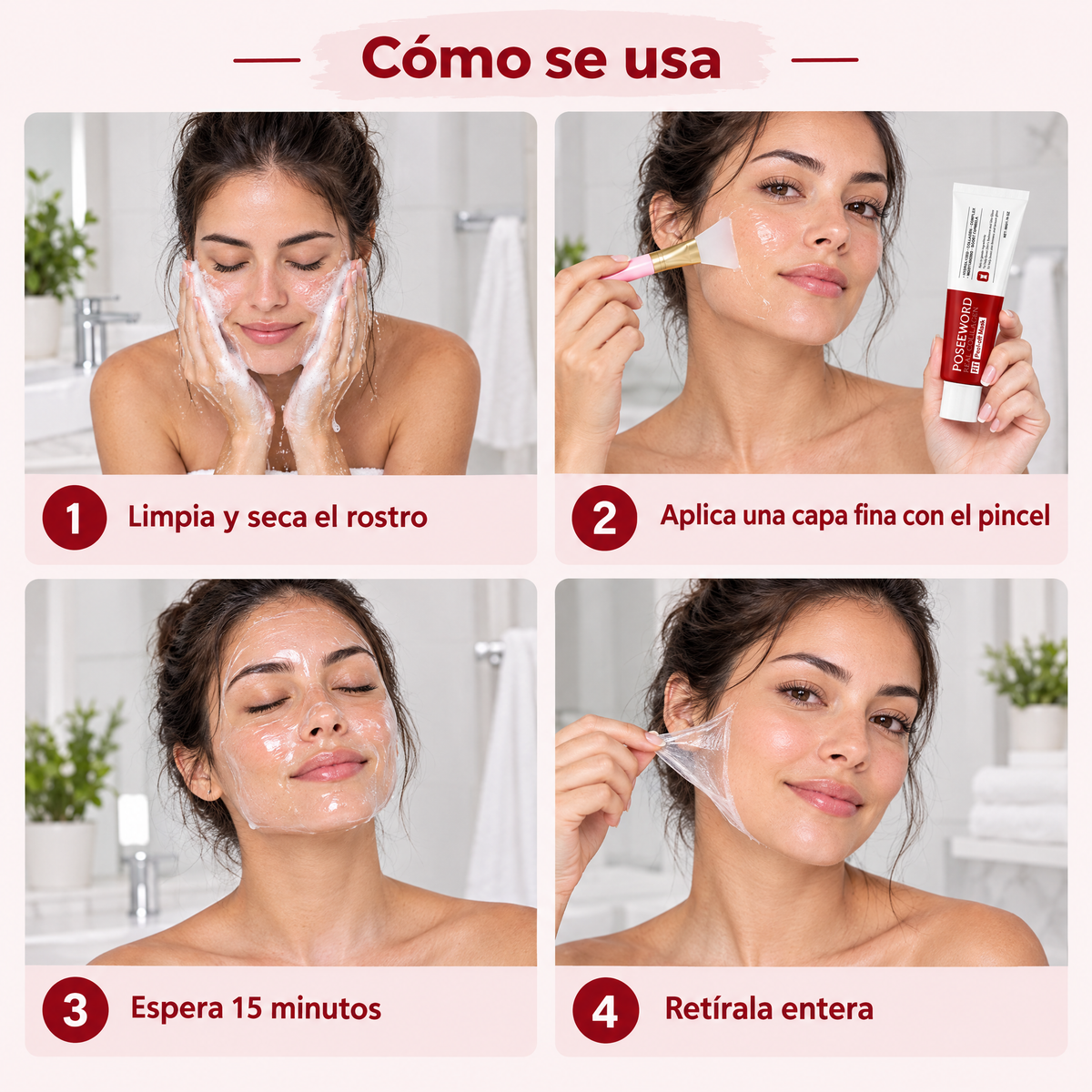 Cómo se usa la mascarilla Real Collagen Fit en 4 pasos