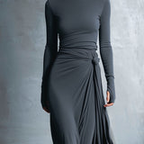 Naiara | Vestido largo con lado nude