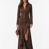 Ariadna | Vestido ancho con volantes