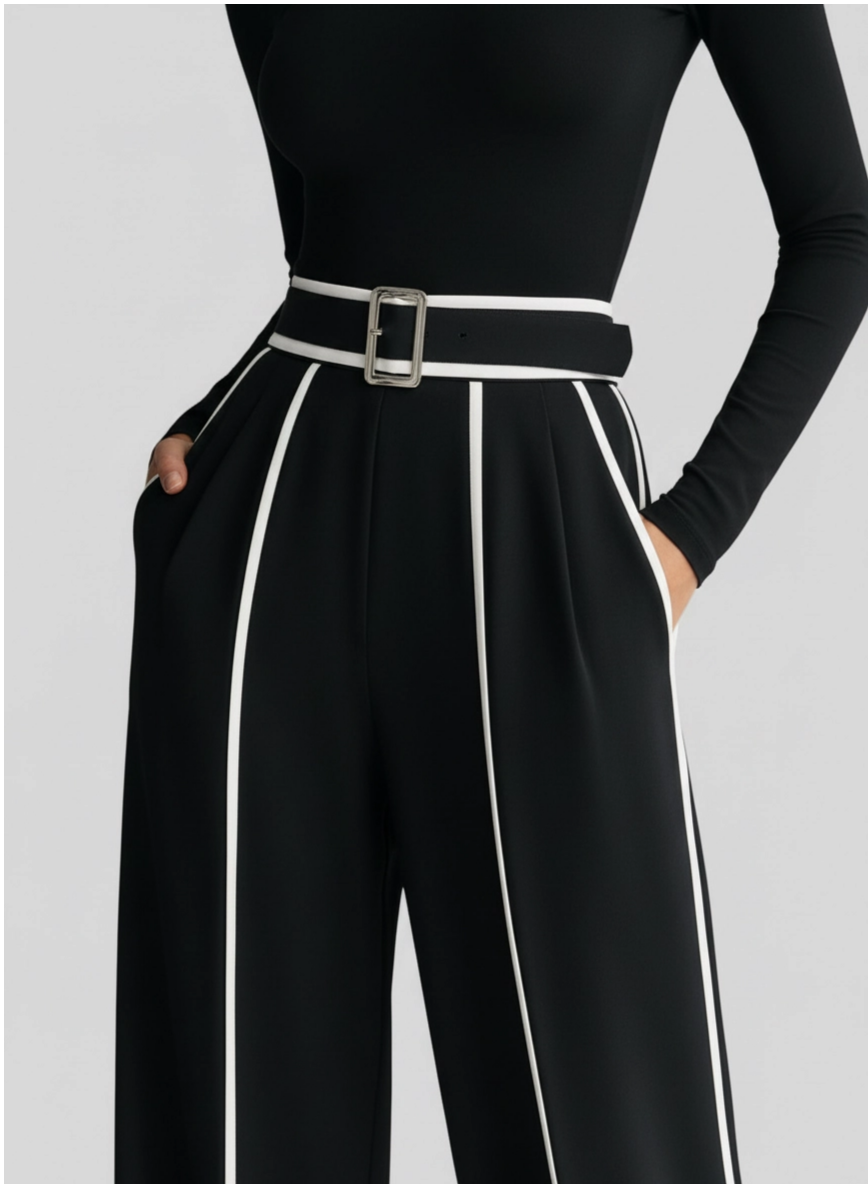 Emma | Elegante conjunto de dos piezas con cintura alta y pantalón ancho