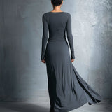 Naiara ❘ Vestido largo con lado nude