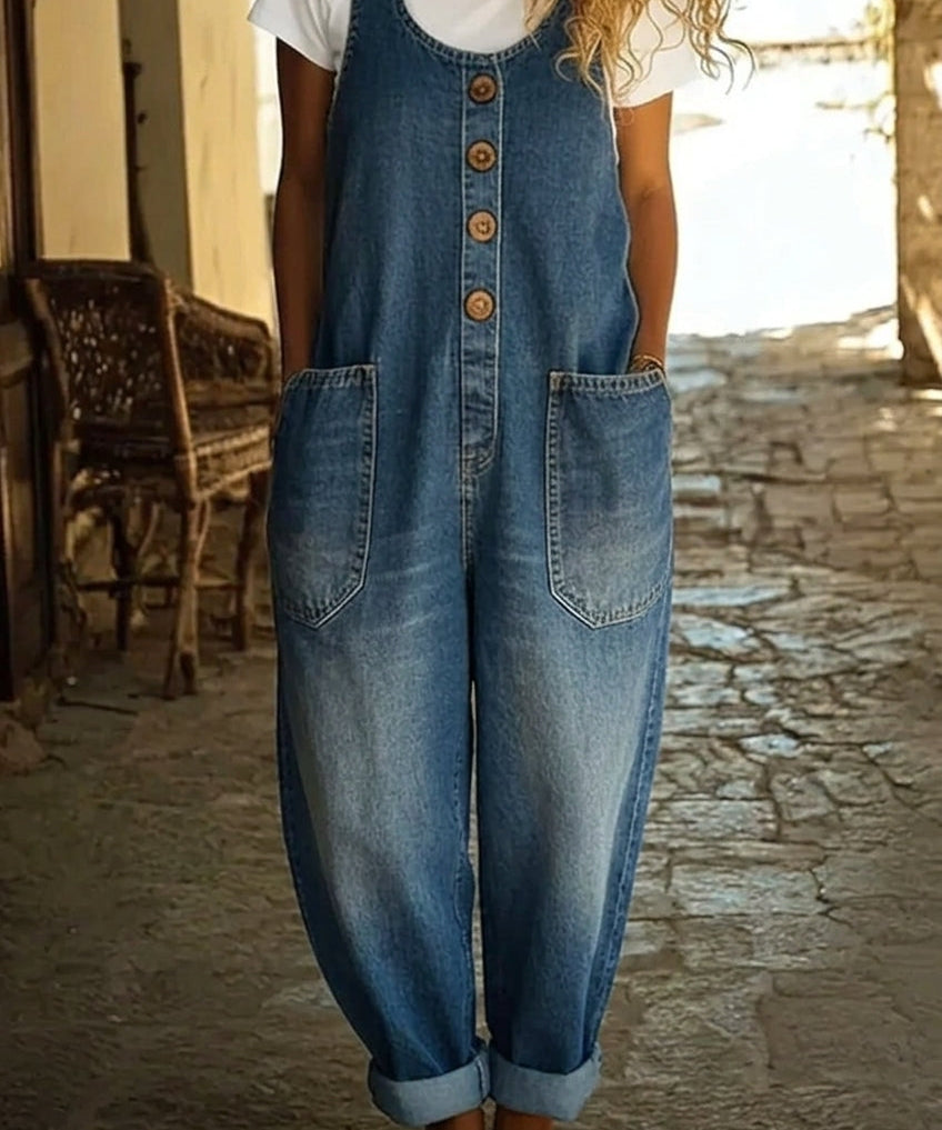 Lenna – Tuta in denim di cotone vintage