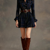 Barbara | Vestido camisero vintage a cuadros