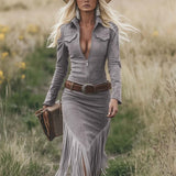 Valencia | Vestido Ante con vellones