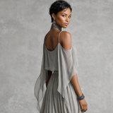Carla | Conjunto fluido gris con top de tirantes y pantalón ligero