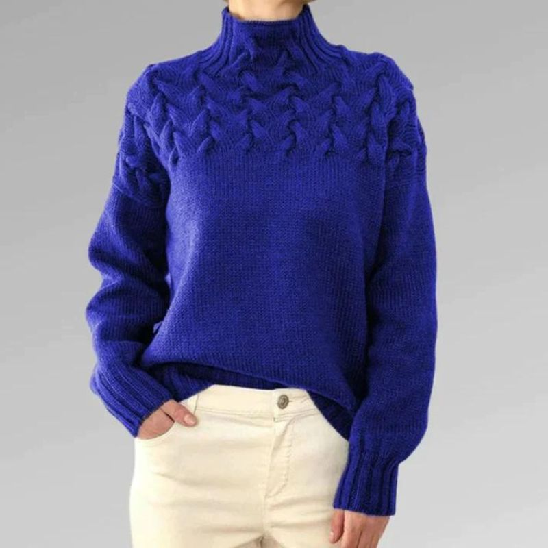 Rebecca | Suéter de cuello alto con textura suave