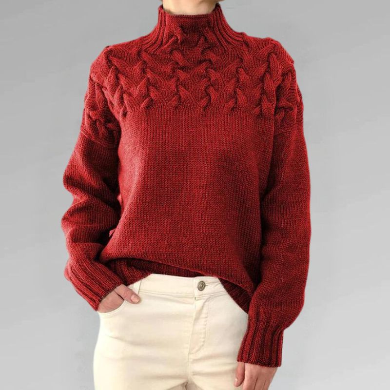 Rebecca | Suéter de cuello alto con textura suave