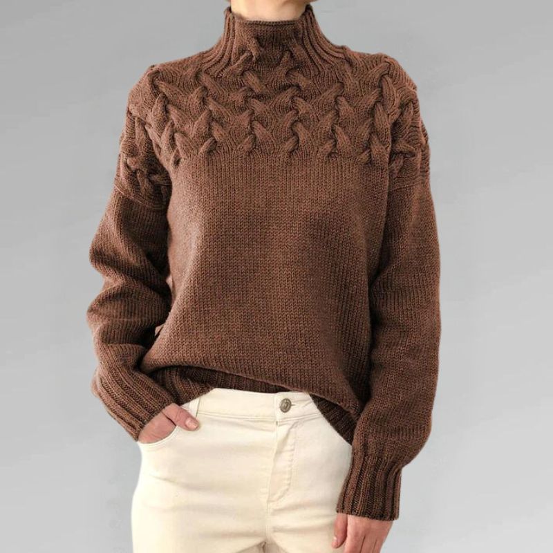 Rebecca | Suéter de cuello alto con textura suave