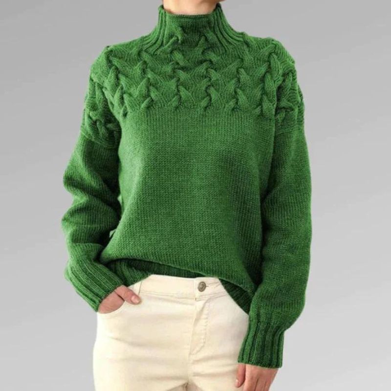Rebecca | Suéter de cuello alto con textura suave