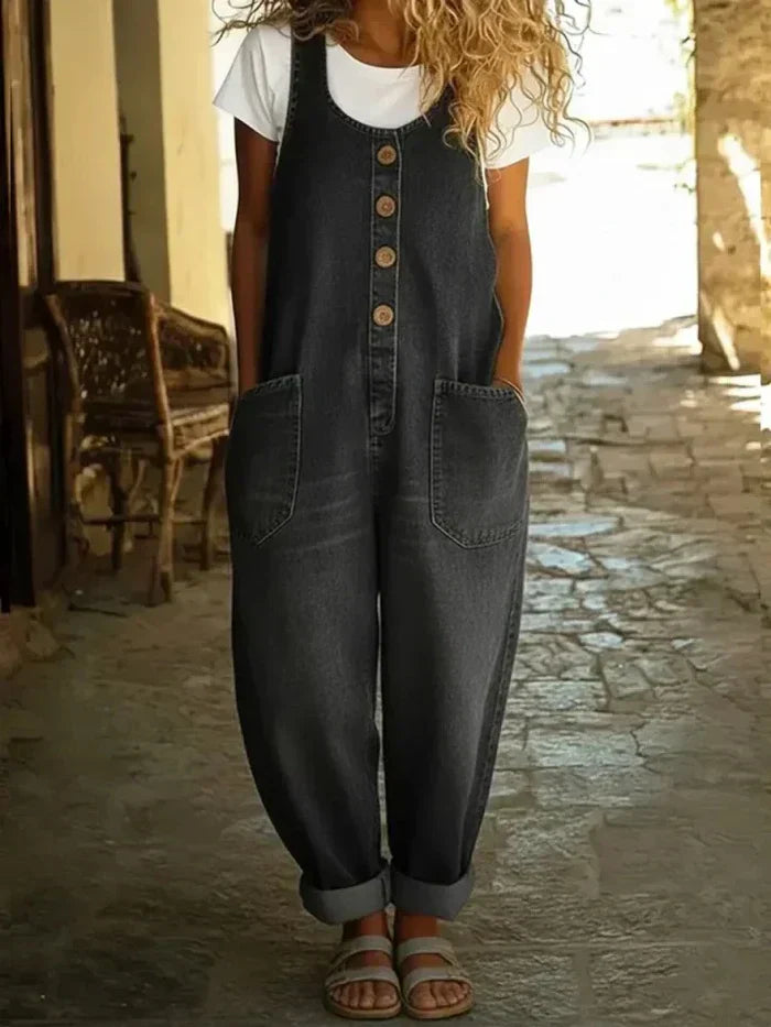Valeria | Mono Vaquero de Tirantes Estilo Vintage
