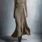 Naiara | Vestido largo con lado nude